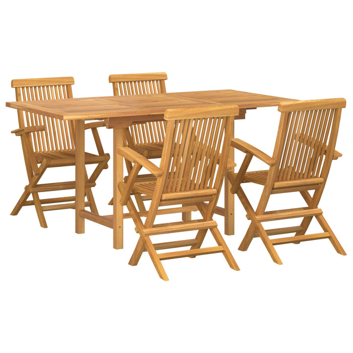 Set de masă pentru grădină 5 pcs Maro Lemn solid de tec WALTI