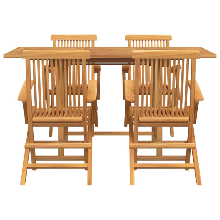 Set de masă pentru grădină 5 pcs Maro Lemn solid de tec WALTI