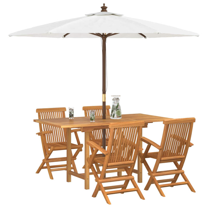 Set de masă pentru grădină 5 pcs Maro Lemn solid de tec WALTI