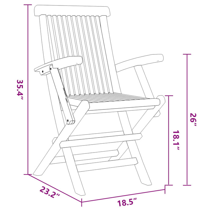 Set de masă pentru grădină 5 pcs Maro Lemn solid de tec WALTI