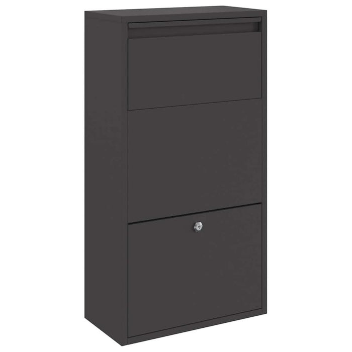 Cutie pentru colet cu depozitare Negru 44 x 22 x 82 cm Oțel - WALTI WALTI