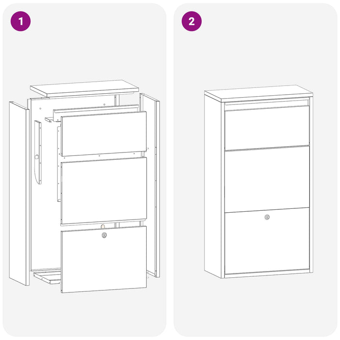 Cutie pentru colet cu depozitare Antracit 44 x 22 x 82 cm Oțel - WALTI WALTI