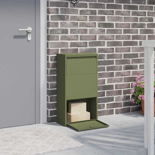 Cutie pentru colet cu ușă Verde măsliniu 44 x 22 x 82 cm Oțel - WALTI WALTI