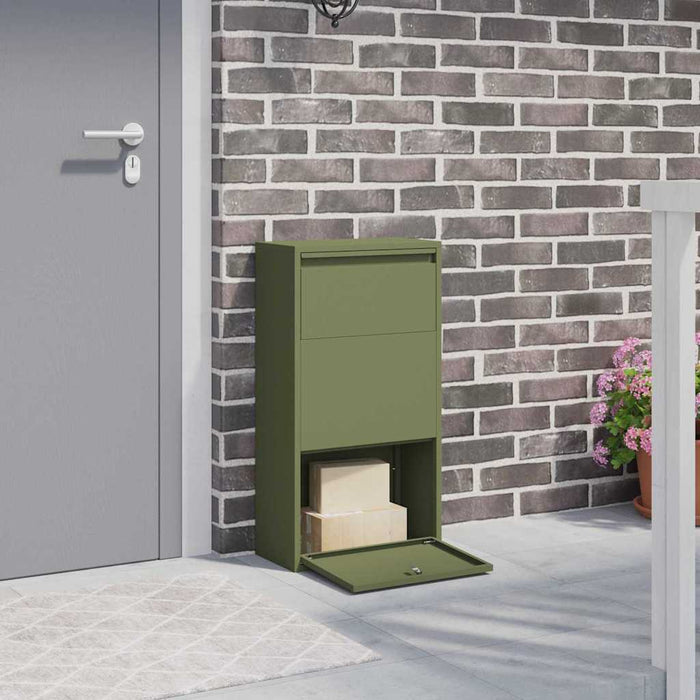 Cutie pentru colet cu ușă Verde măsliniu 44 x 22 x 82 cm Oțel - WALTI WALTI