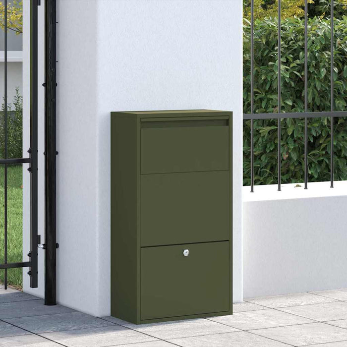 Cutie pentru colet cu ușă Verde măsliniu 44 x 22 x 82 cm Oțel - WALTI WALTI