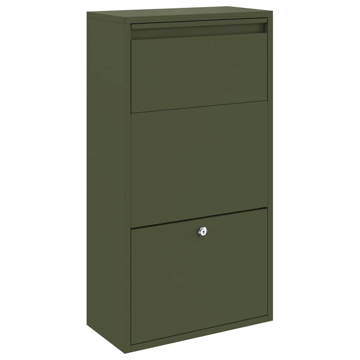 Cutie pentru colet cu ușă Verde măsliniu 44 x 22 x 82 cm Oțel - WALTI WALTI