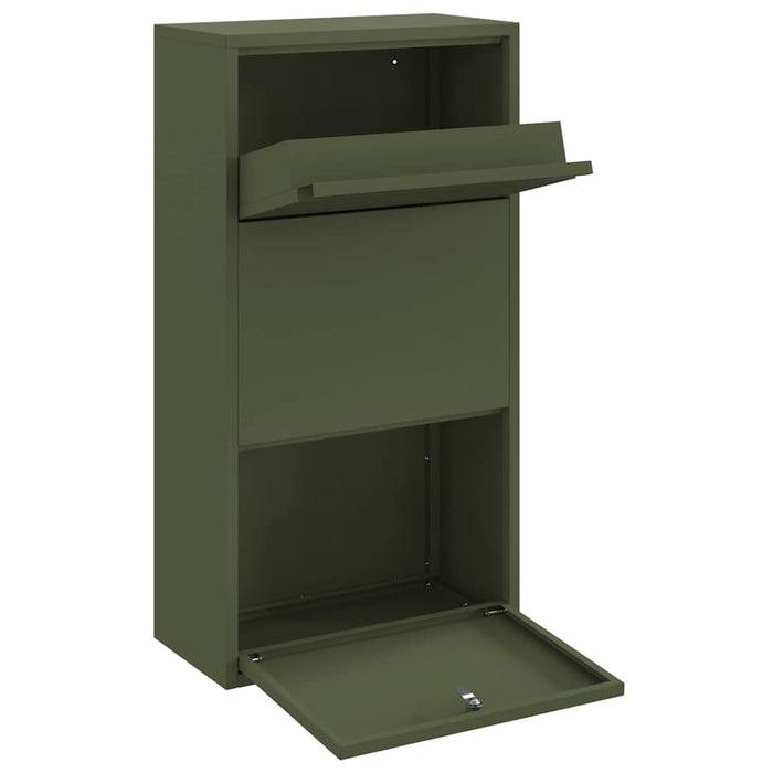 Cutie pentru colet cu ușă Verde măsliniu 44 x 22 x 82 cm Oțel - WALTI WALTI
