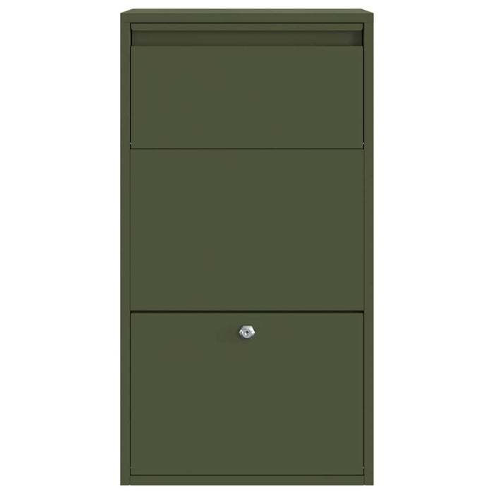 Cutie pentru colet cu ușă Verde măsliniu 44 x 22 x 82 cm Oțel - WALTI WALTI
