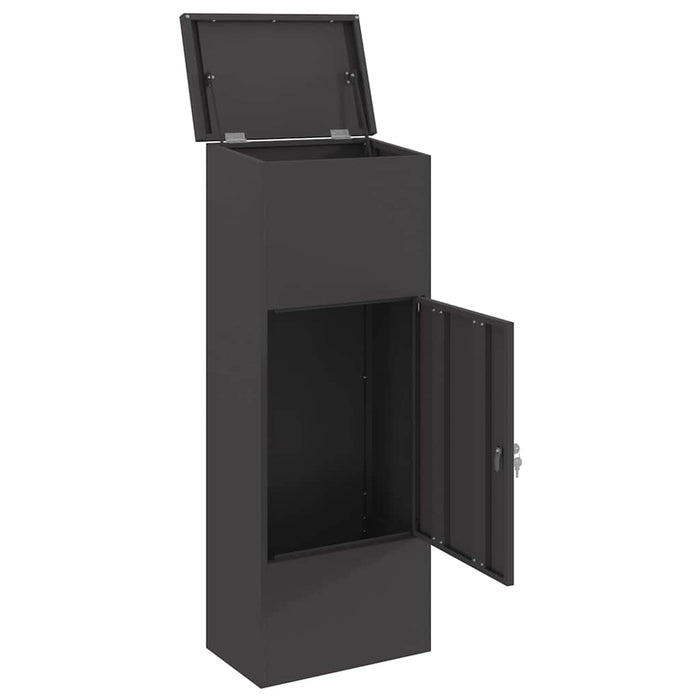Cutie pentru colet cu ușă Negru 44,5 x 29 x 110,5 cm Oțel - WALTI WALTI