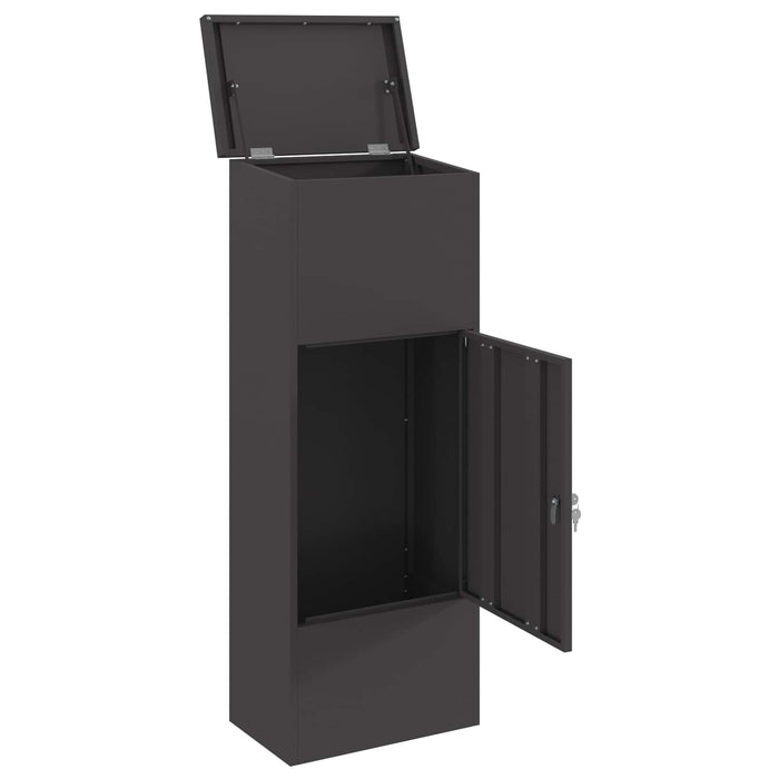 Cutie pentru colet cu ușă Negru 44,5 x 29 x 110,5 cm Oțel - WALTI WALTI