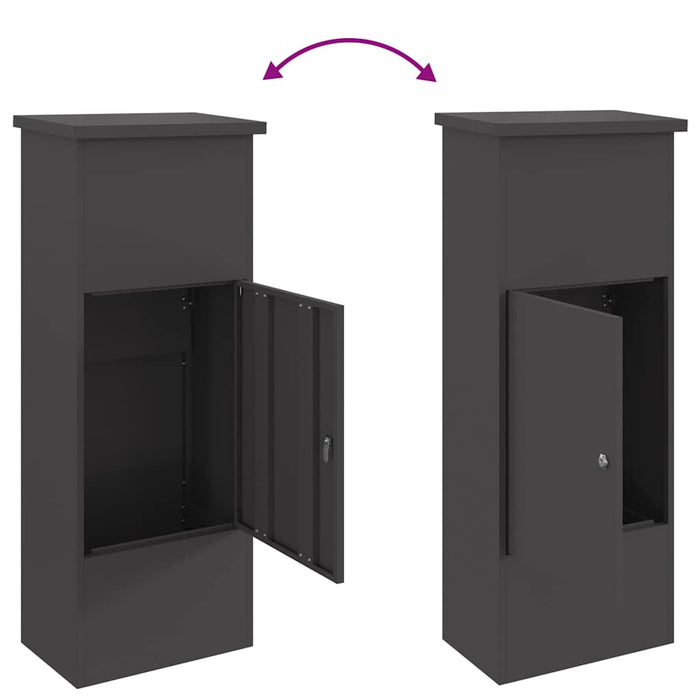 Cutie pentru colet cu ușă Negru 44,5 x 29 x 110,5 cm Oțel - WALTI WALTI