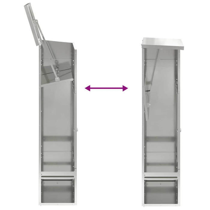 Cutie pentru colet Negru 44,5 x 29 x 110,5 cm Oțel Galvanizat - WALTI WALTI