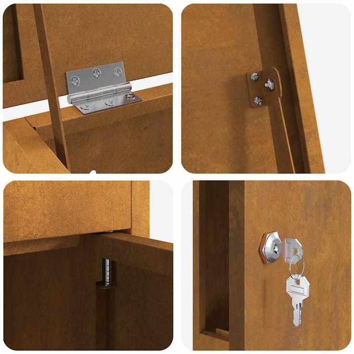 Cutie pentru colet cu depozitare Ruginit 44,5 x 29 x 110,5 cm - WALTI WALTI
