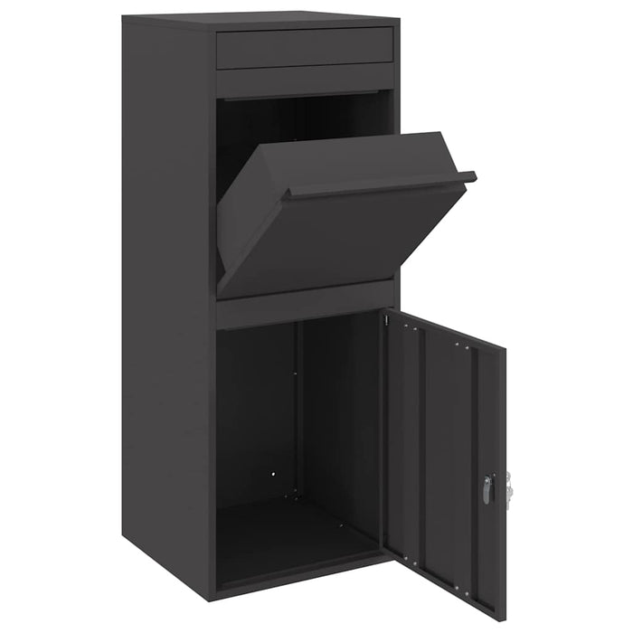 Cutie pentru colet cu depozitare Negru 41 x 38 x 103 cm Oțel - WALTI WALTI