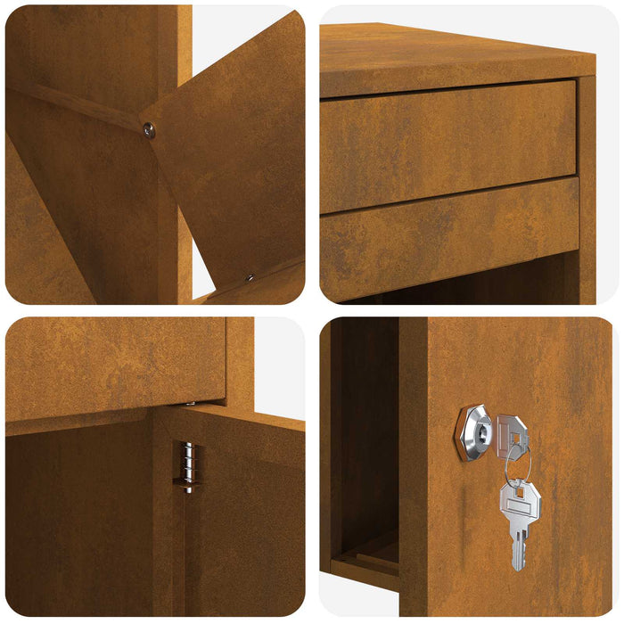 Cutie pentru colet cu depozitare Ruginit 41 x 38 x 103 cm WALTI