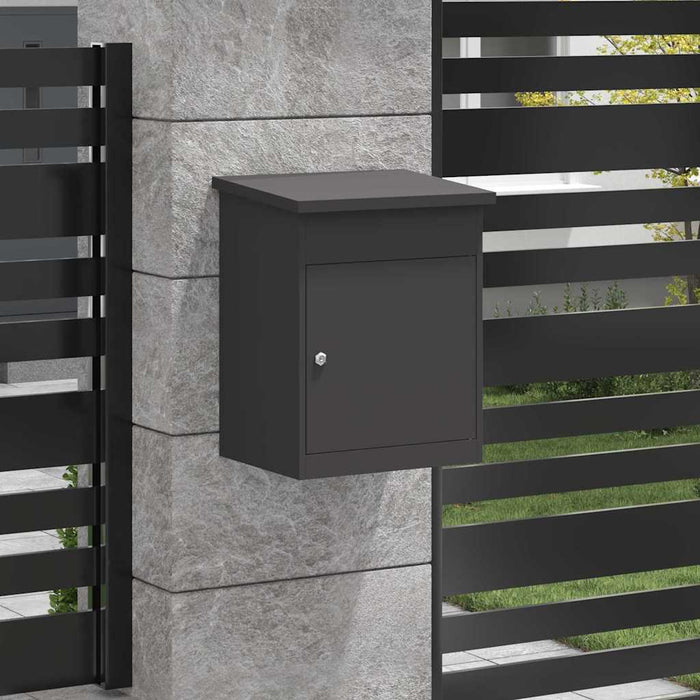 Cutie pentru colet cu depozitare Negru 47.5 x 38 x 59 cm Oțel - WALTI WALTI