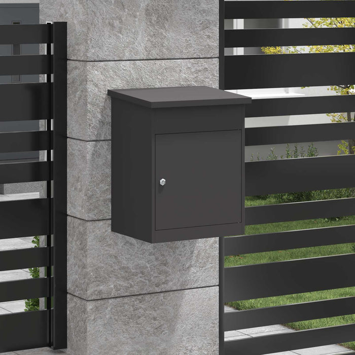 Cutie pentru colet cu depozitare Negru 47,5 x 38 x 59 cm Oțel WALTI