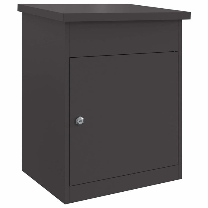 Cutie pentru colet cu depozitare Negru 47.5 x 38 x 59 cm Oțel - WALTI WALTI