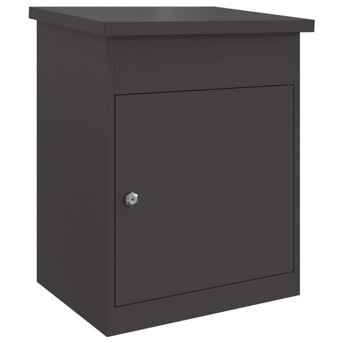 Cutie pentru colet cu depozitare Negru 47,5 x 38 x 59 cm Oțel WALTI