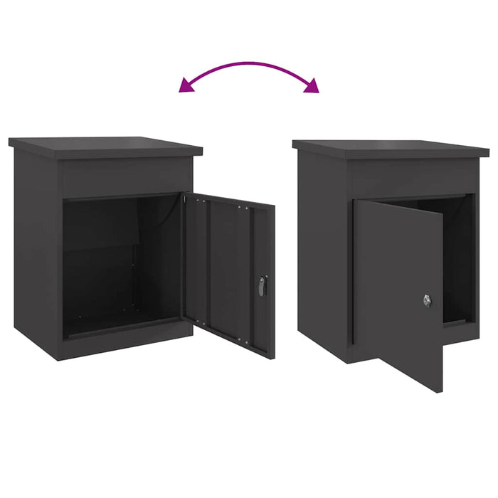 Cutie pentru colet cu depozitare Negru 47.5 x 38 x 59 cm Oțel - WALTI WALTI