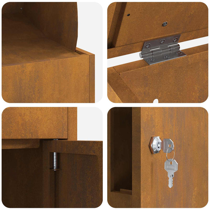Cutie pentru colet cu depozitare Ruginit 47,5 x 38 x 59 cm WALTI