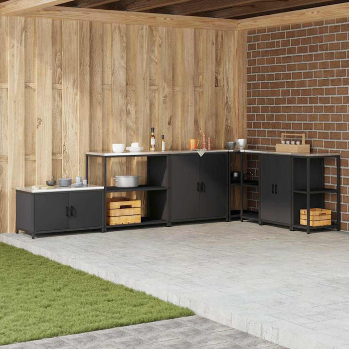 Depozitare pentru bucătărie cu raft Negru 60 x 50 x 92 cm Oțel - WALTI WALTI
