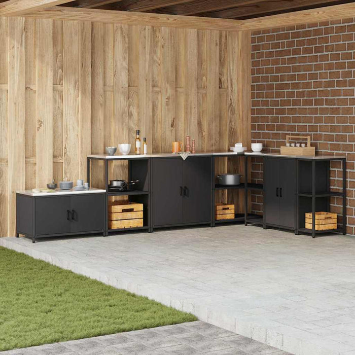 Depozitare pentru bucătărie cu raft Negru 60 x 50 x 92 cm Oțel - WALTI WALTI