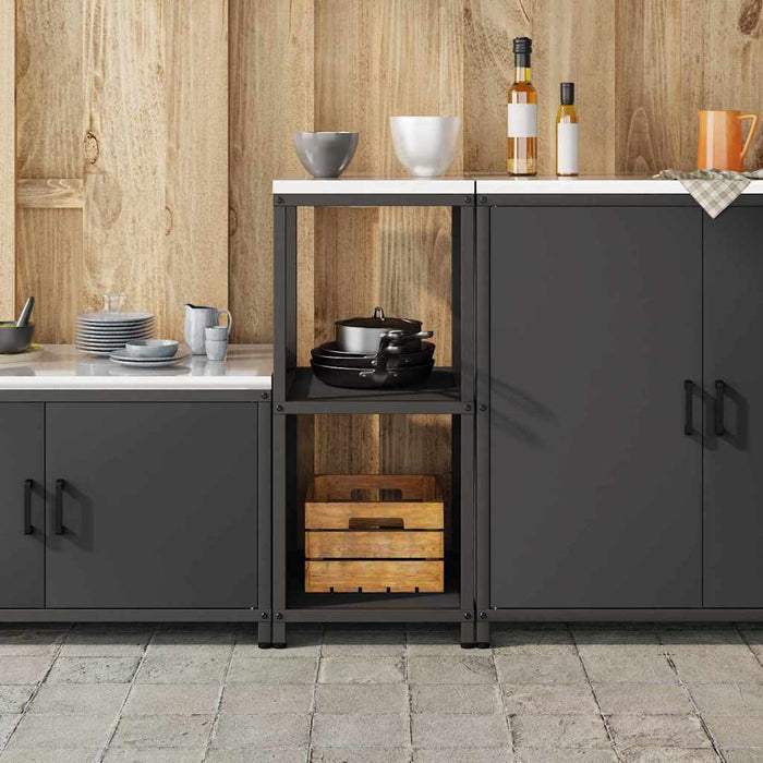 Depozitare pentru bucătărie cu raft Negru 60 x 50 x 92 cm Oțel - WALTI WALTI