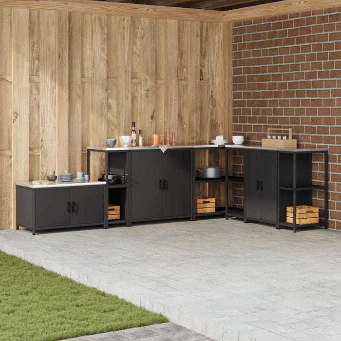 Depozitare pentru bucătărie cu raft Negru 60 x 50 x 92 cm Oțel - WALTI WALTI