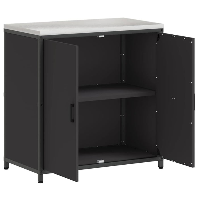 Depozitare pentru bucătărie cu raft Negru 60 x 50 x 92 cm Oțel - WALTI WALTI