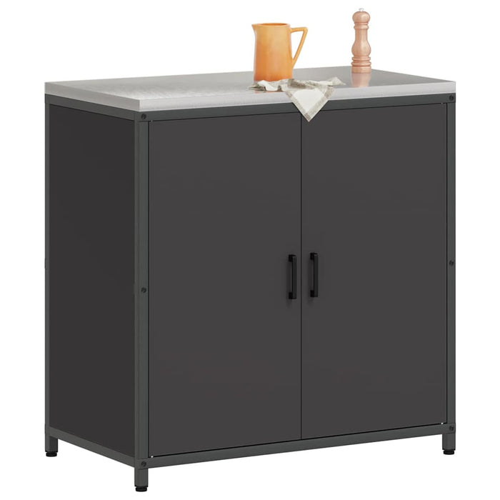Depozitare pentru bucătărie cu raft Negru 60 x 50 x 92 cm Oțel - WALTI WALTI
