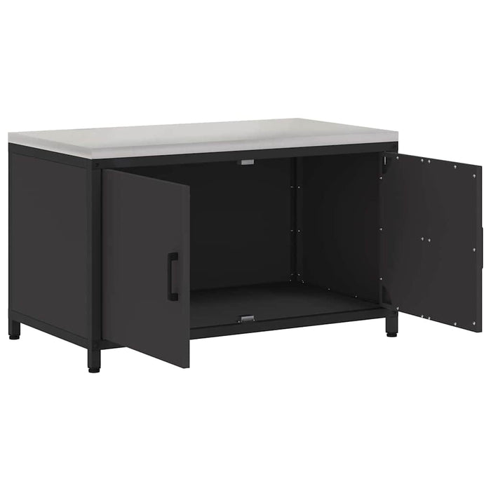 Depozitare pentru bucătărie cu raft Negru 60 x 50 x 92 cm Oțel - WALTI WALTI