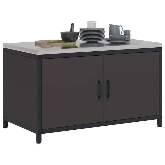Depozitare pentru bucătărie cu raft Negru 60 x 50 x 92 cm Oțel - WALTI WALTI