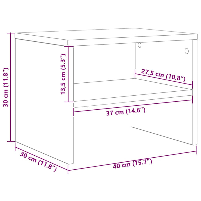 Dulap de noapte 2 pcs stejar artizanal 40 x 40 x 30 cm - WALTI WALTI
