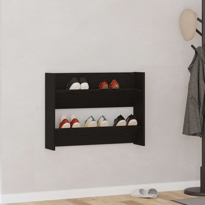 Dulap pentru pantofi Stejar Negru 82 x 18 x 60 cm Lemn compozit - WALTI WALTI