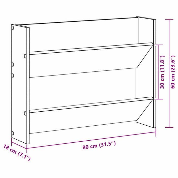 Dulap pentru pantofi Stejar Negru 82 x 18 x 60 cm Lemn compozit - WALTI WALTI