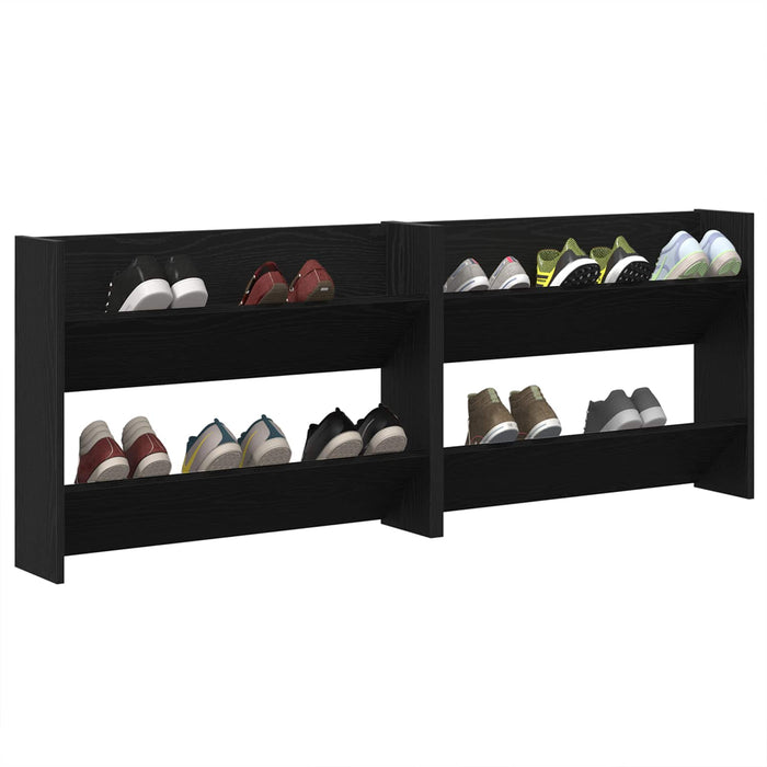 Dulap pentru pantofi cu raft 2 pcs Stejar Negru 83 x 18 x 60 cm - WALTI WALTI