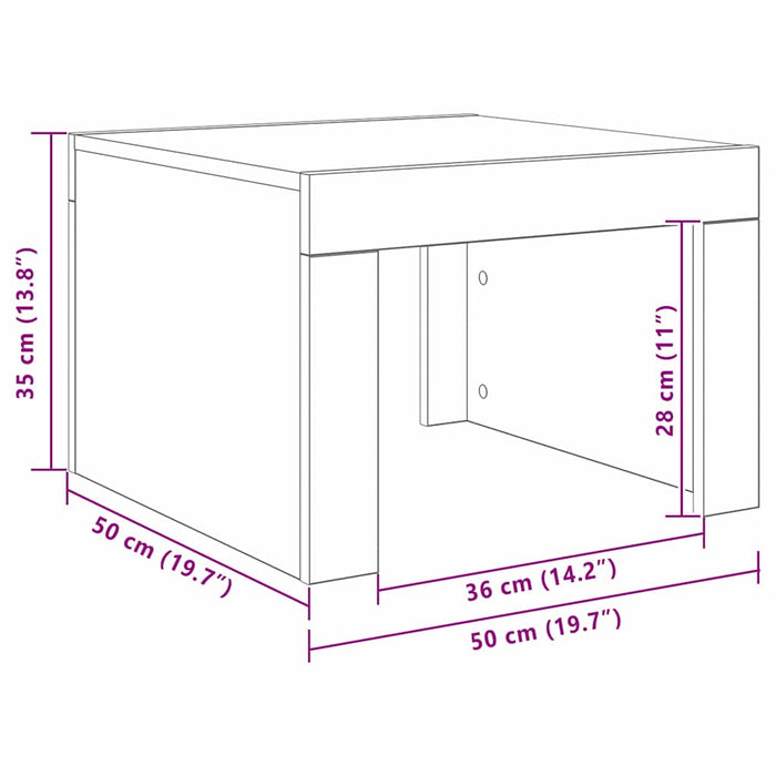 Masă de cafea Stejar Artizanal 50 x 50 x 35 cm Lemn compozit - WALTI WALTI