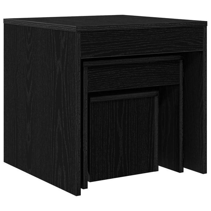 Masă de cafea 3 pcs Stejar Negru Lemn compozit - WALTI WALTI