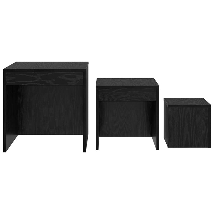 Masă de cafea 3 pcs Stejar Negru Lemn compozit - WALTI WALTI