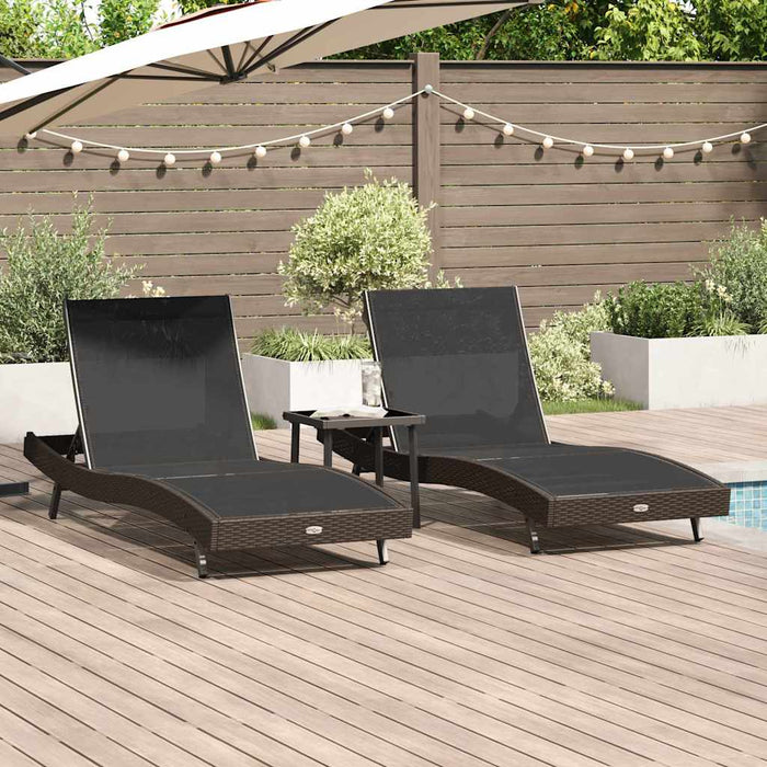 Șezlonguri 3 pcs Maro 40 x 40 x 40.5 cm poliratan - WALTI WALTI