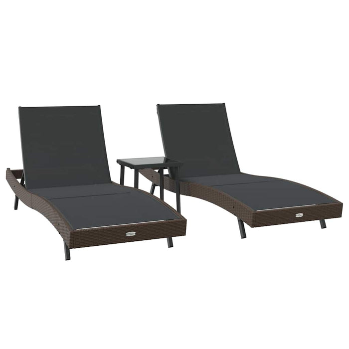 Șezlonguri 3 pcs Maro 40 x 40 x 40.5 cm poliratan - WALTI WALTI