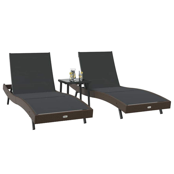 Șezlonguri 3 pcs Maro 40 x 40 x 40.5 cm poliratan - WALTI WALTI