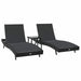 Șezlonguri 3 pcs Negru 40 x 40 x 40.5 cm poliratan - WALTI WALTI