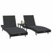 Șezlonguri 3 pcs Negru 40 x 40 x 40.5 cm poliratan - WALTI WALTI