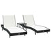 Șezlonguri 3 pcs Negru și Alb 40 x 40 x 40.5 cm poliratan - WALTI WALTI