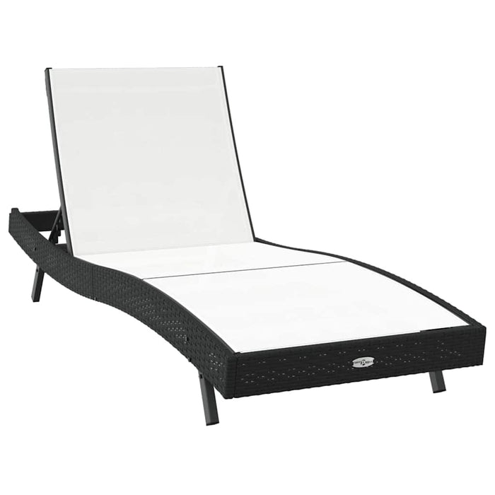 Șezlonguri 3 pcs Negru și Alb 40 x 40 x 40.5 cm poliratan - WALTI WALTI