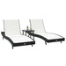 Șezlonguri 3 pcs Negru și Alb 40 x 40 x 40.5 cm poliratan - WALTI WALTI