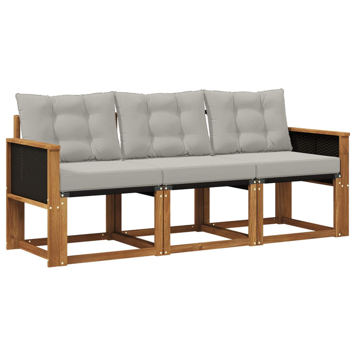 Set de canapele de exterior 3 pcs Natural și gri deschis WALTI