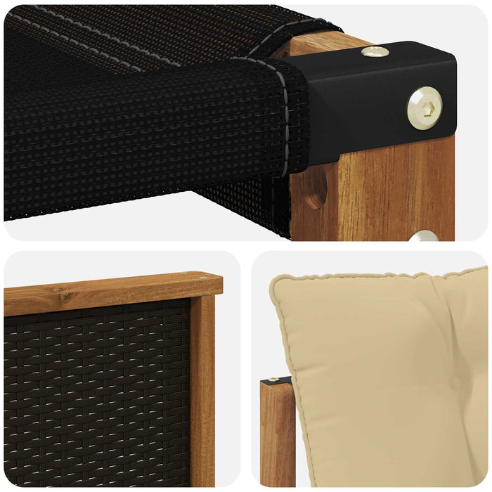 Set de canapele de exterior cu pernă 3 pcs Natural și Bej WALTI